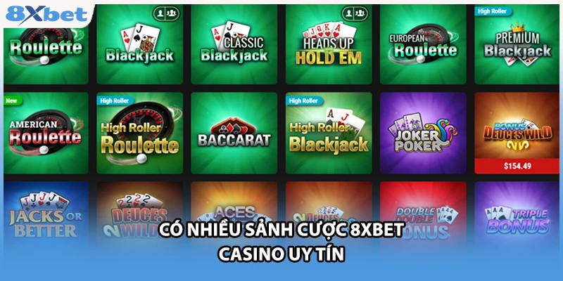 Có nhiều sảnh cược 8xbet casino uy tín 